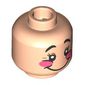 Minifig Head Bashful, Rosy Cheeks, Dark Orange Eyeshadow, Big Smile, Open Mouth Smile