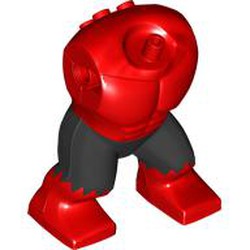 LEGO part 105177pat0003 Body Giant, No Head, Hulk with Black Pants pattern in Bright Red/ Red