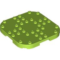 LEGO part 66790 Plate Round Corners 8 x 8 x 2/3 Circle with Reduced Knobs in Bright Yellowish Green/ Lime
