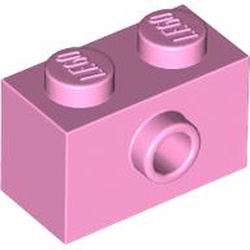 LEGO part 86876 Brick Special 1 x 2 with 1 Center Stud on 1 Side in Light Purple/ Bright Pink