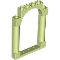 LEGO part 40066 Panel 1 x 6 x 7 with 2 Columns and Arch in Spring Yellowish Green/ Yellowish Green