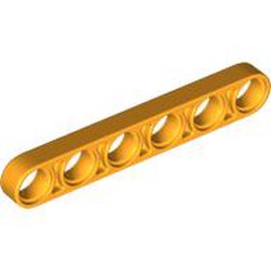 LEGO part 32063 Technic Beam 1 x 6 Thin in Flame Yellowish Orange/ Bright Light Orange