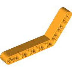 LEGO part 6629 Technic Beam 1 x 9 Bent (6 - 4) Thick in Flame Yellowish Orange/ Bright Light Orange