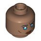 Minifig Head Dr. Liet-Kynes, Black Eyebrows, Dark Azure Eyes, Dark Red Lips / Silver Mask