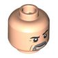 Minifig Head Gurney Halleck, Black Eyebrows, Dark Bluish Grey Beard, Raised Eyebrow/Smile