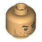Minifig Head Duncan Idaho, Eyebrows, Stubbled Beard, Medium Nougat Wrinkles, Raised Eyebrow / Angry Print