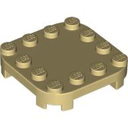 LEGO part 66792 Plate Round Corners 4 x 4 x 2/3 Circle with Reduced Knobs in Brick Yellow/ Tan