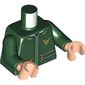 Torso, Jacket, White Belt, Gold Buckle, Atreides Bird Insignia print, Dark Green Arms, Light Nougat Hands