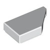White Tile 1 x 2 with Stud Notch Right
