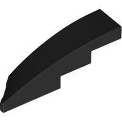 LEGO part 5414 Slope Curved 1 x 4 with Stud Notch Right in Black