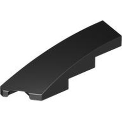 LEGO part 5415 Slope Curved 1 x 4 with Stud Notch Left in Black