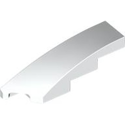 LEGO part 5415 Slope Curved 1 x 4 with Stud Notch Left in White