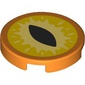 Tile Round 2 x 2 with Yellow/Bright Light Yellow, Black Pupil print