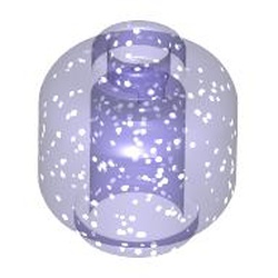 LEGO part 28621 Minifig Head Plain [Vented Stud - 2 Holes] in Transparent Bluish Violet (Glitter) / Glitter Trans-Purple