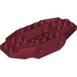 LEGO part BRICK,4X10X1 2/3 INV.,DEG.22,W/4.85 HOLE in Dark Red (6478025|65186)