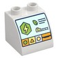 Duplo Brick 2 x 2 x 1 1/2 with Control Screen, Lightning Bolt, Leave, train, Shapes print