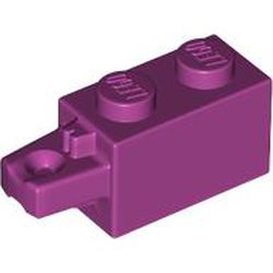 LEGO part 30541 Hinge Brick 1 x 2 Locking with 1 Finger Horizontal End in Bright Reddish Violet/ Magenta