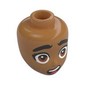 Minidoll Head Thick Black Eyebrows, Brown Eyes, Scared