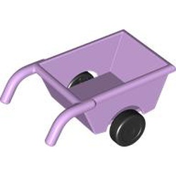 LEGO part 92938 Duplo Wheelbarrow with Thick Black Wheels in Lavender