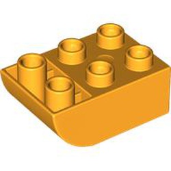 LEGO part 98252 Duplo Brick 2 x 3 with Curved Bottom in Flame Yellowish Orange/ Bright Light Orange