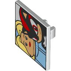 LEGO part 15210pr9996 Road Sign Clip-on 2 x 2 Square with Shadow, Girl print in White