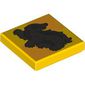 Tile 2 x 2 with Brown Badger, Hufflepuff Crest print