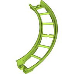 LEGO part 80566 Vehicle Track, Roller Coaster, Curve Ramp 13 x 13 x 3 in Bright Yellowish Green/ Lime