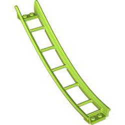 LEGO part 26559 Vehicle Track, Roller Coaster Ramp Large Lower Part, 6 Bricks Elevation in Bright Yellowish Green/ Lime