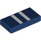 Tile 1 x 2 with 2 White Stripes print