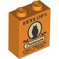 Brick 1 x 2 x 2 with Inside Stud Holder with 'EEYLOPS Premium Owl Treats' print