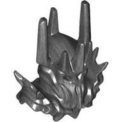 LEGO part 5639 Helmet Armor, Shoulder Cover, Spikes, Crown (Sauron) in Titanium Metallic / Pearl Titanium