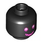 Minifig Head with Pixelated Magenta Eyes and Mouth, Smile/Angry