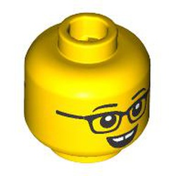 LEGO part 28621pr9948 Minifig Head with print in Bright Yellow/ Yellow