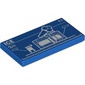 Tile 2 x 4 with Blueprint of Ice-cream Parlor print