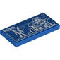Tile 2 x 4 with Blueprint of Robot World print