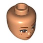 Minidoll Head, Thin Dark Red Eyebrows, Freckles, Medium Nougat Lips, Lopsided Smile