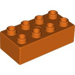 LEGO part 3011 Duplo Brick 2 x 4 in Reddish Orange