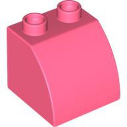 LEGO part 11170 Duplo Brick 2 x 2 x 1 1/2 with Curved Top in Vibrant Coral/ Coral