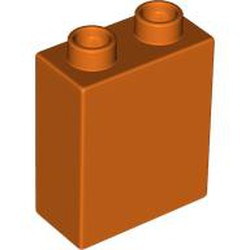 LEGO part 76371 Duplo Brick 1 x 2 x 2 with Bottom Tube in Reddish Orange