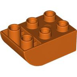 LEGO part 98252 Duplo Brick 2 x 3 with Curved Bottom in Reddish Orange