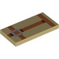 Tile 2 x 4 with Pixelated Dark Orange Straps, Silver Buckles print