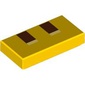 Tile 1 x 2 with Pixelated Reddish Brown Nostrils print