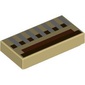 Tile 1 x 2 with Light Bluish Grey, Nougat, Dark brown Rectangles print