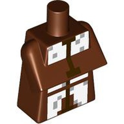 LEGO part 25767pr9999 Torso Special, Long with Folded Arms with White Scarf print in Reddish Brown