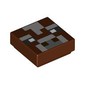 Tile 1 x 1 with Pixelated Cow Face, Dark Bluish Grey/Light Bluish Grey print