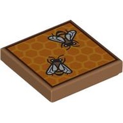 LEGO part FLAT TILE 2X2, NO. 736 in Medium Nougat