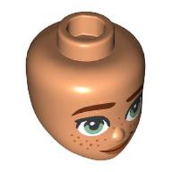 LEGO part 92198pr0047 Minidoll Head with print in Nougat