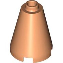 LEGO part 3942c Cone 2 x 2 x 2 with Completely Open Stud in Nougat
