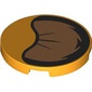 Tile Round 3 x 3 with Medium Nougat/Black Lion Ear print