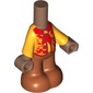 Microdoll Body Pants Dark Orange with Bright Orange Shirt, Red Tie/Scarf, Medium Nougat Legs, Reddish Brown Hands